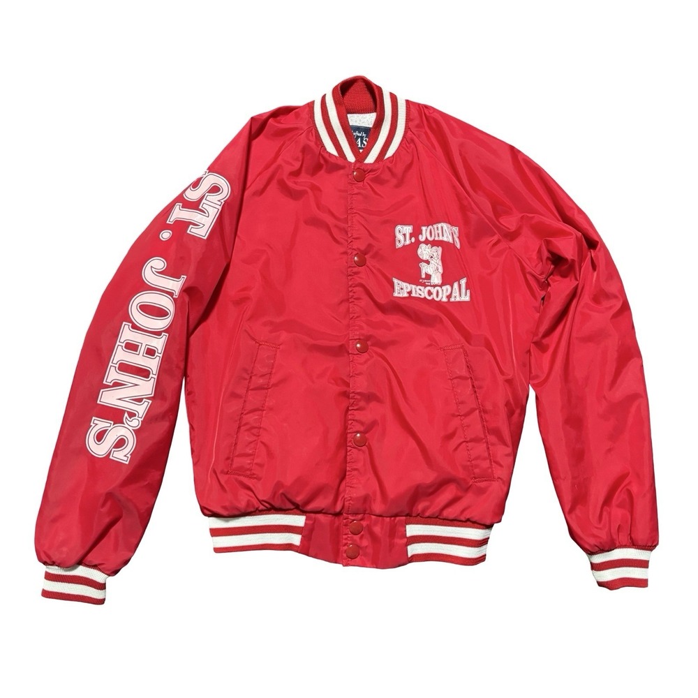 St John's‎ Episcopal Coaches Windbreaker Jacket Red Size 14/15 - 18 x 22